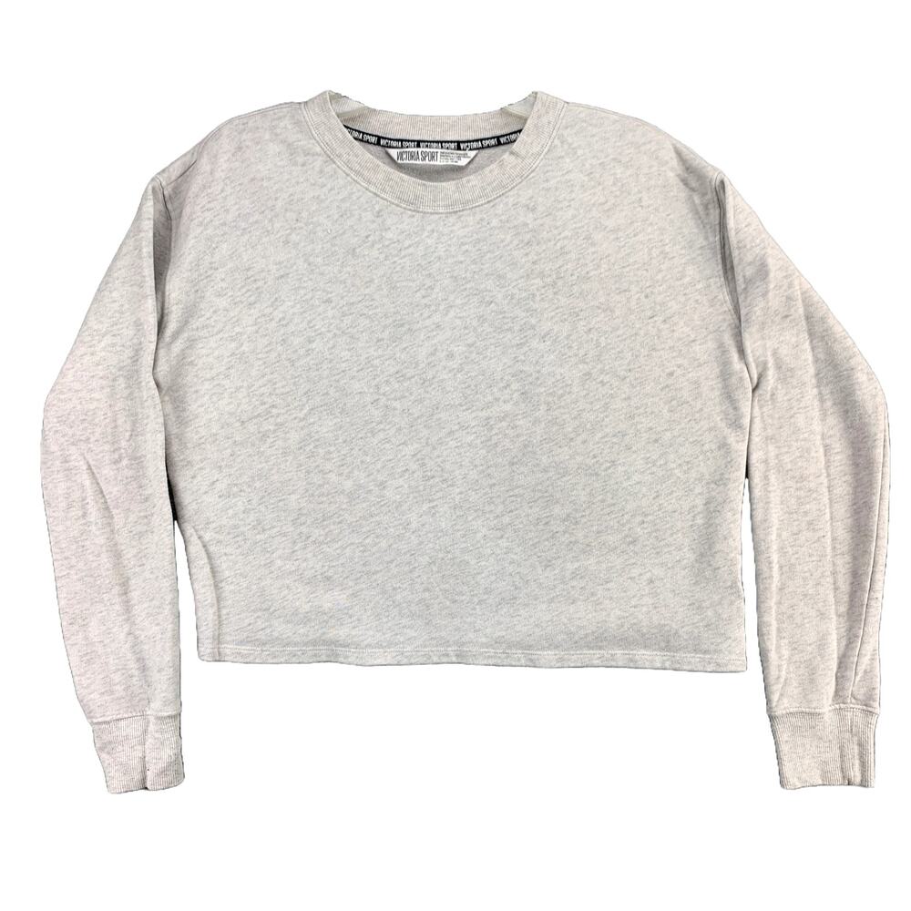 Victoria's Secret Sport Cropped Sweatshirt Size Small Cream Pullover Activewear